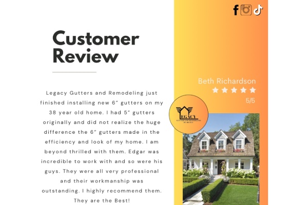 Customer Review Legacy Gutters And Remodeling Customer Review Legacy Gutters And Remodeling